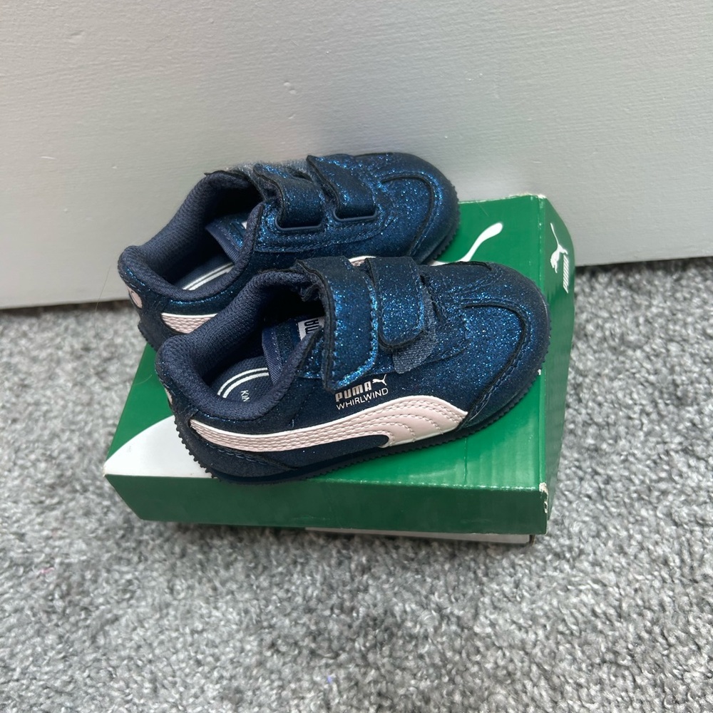 Puma Blue Sparkle Baby Sneakers - NWOT